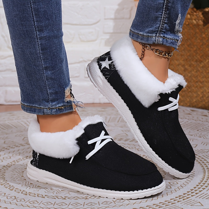 Women's Canvas Shoes Warm Winter Boots Ski Boots