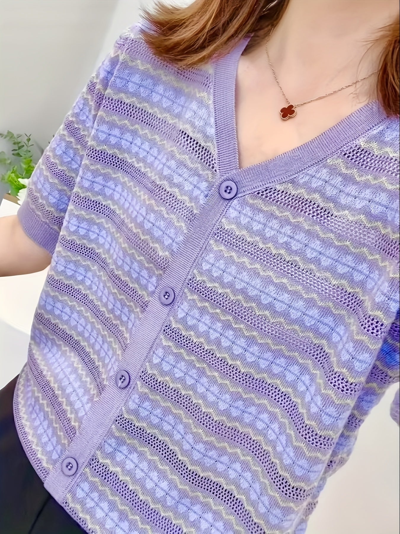 Plus Size Women's Summer Short Sleeve Cover-Up Top