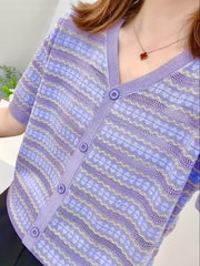 Plus Size Women's Summer Short Sleeve Cover-Up Top