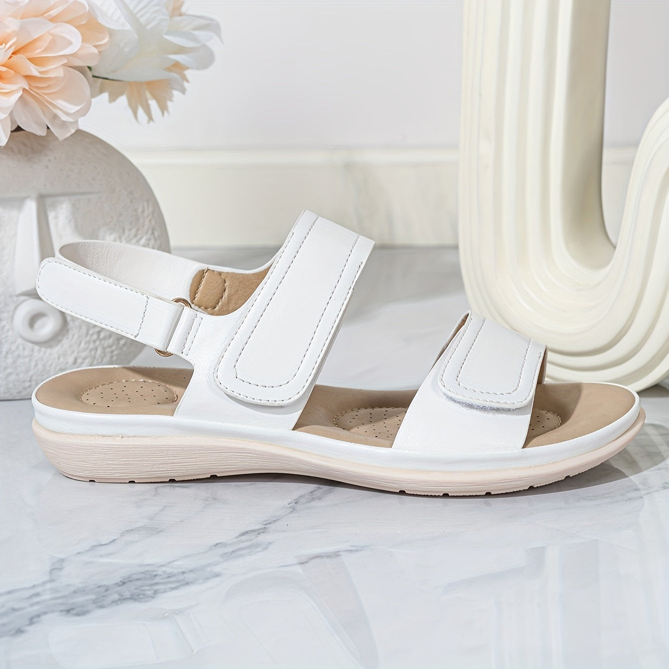 Women's Wedge Sandals Ankle Strap Solid Color Platform Non-slip Summer