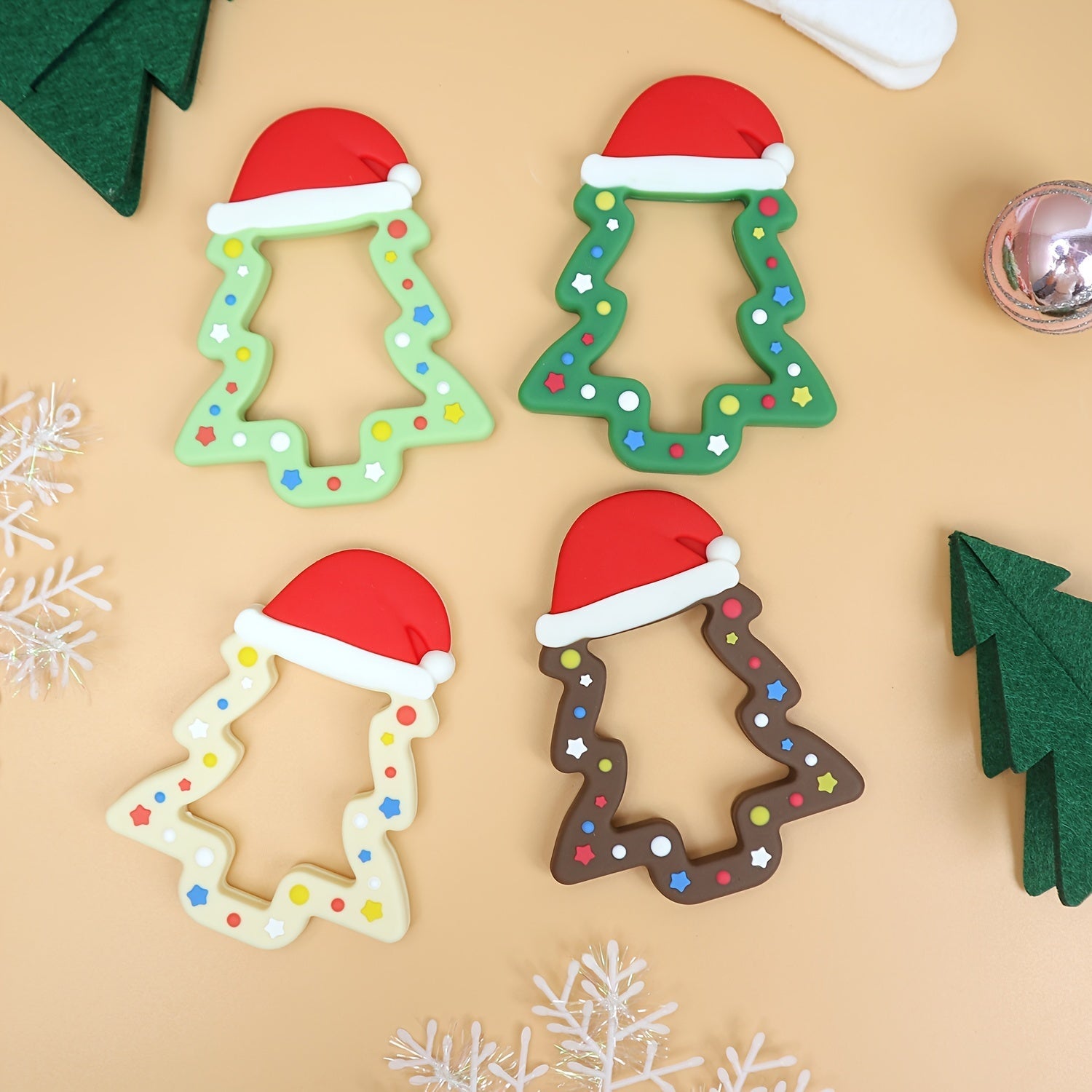 Kids Christmas Tree Teether Food-Grade Silicone Holiday Gift