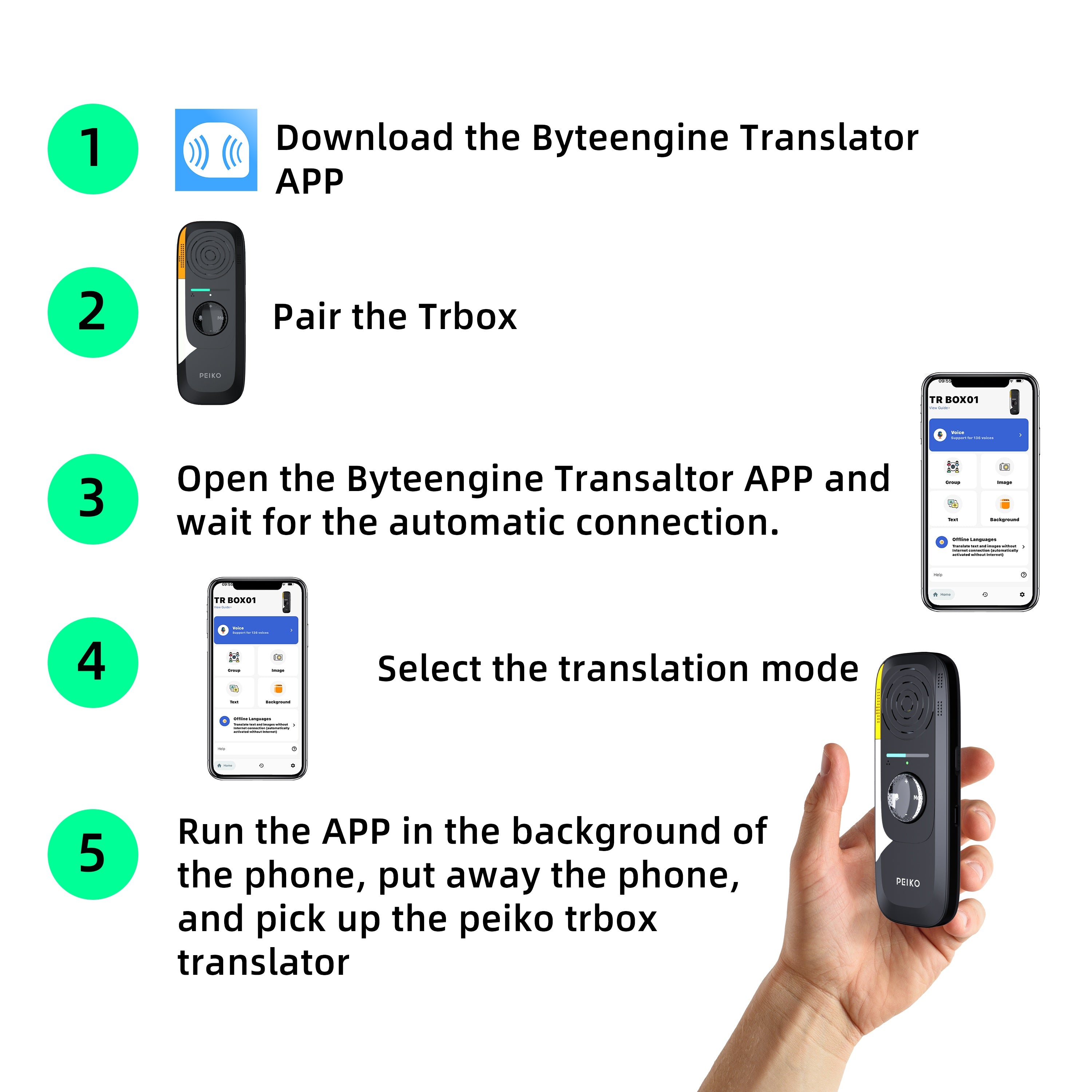 Portable Language Translator Device with 75+ Languages and Offline Support