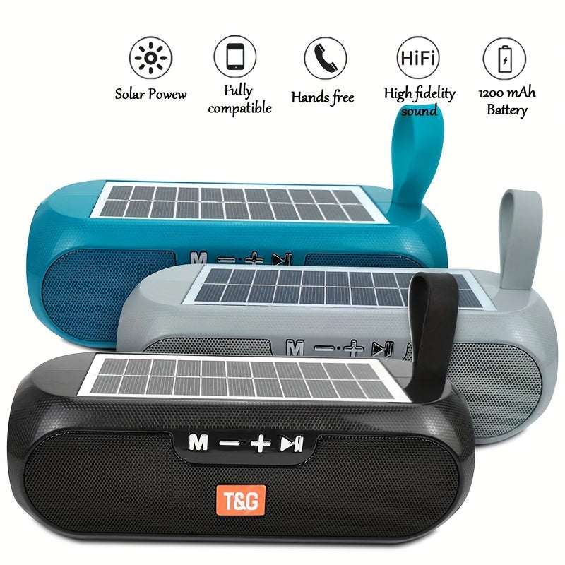 Wireless Solar Speaker with 10W Power, IPX-4 Water Resistance, Bluetooth FM Radio