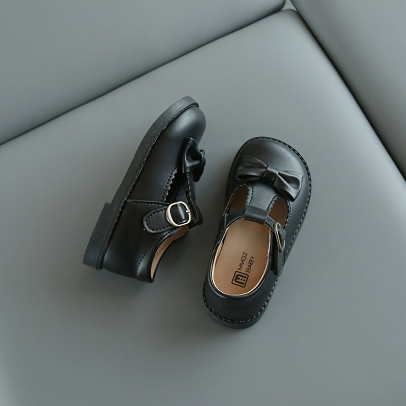 Girls' Oxford Shoes with Bowknot Solid Color Breathable PU Rubber Sole for Parties and Weddings