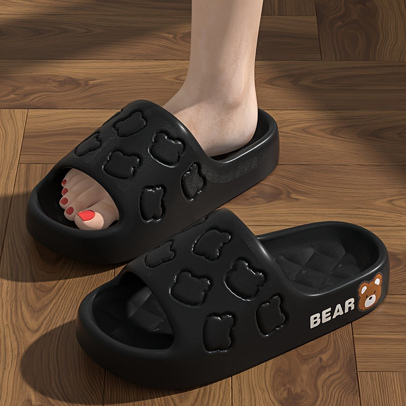 Женские мультяшные тапочки с утолщением для дома и улицы, slip-on, шлепанцы