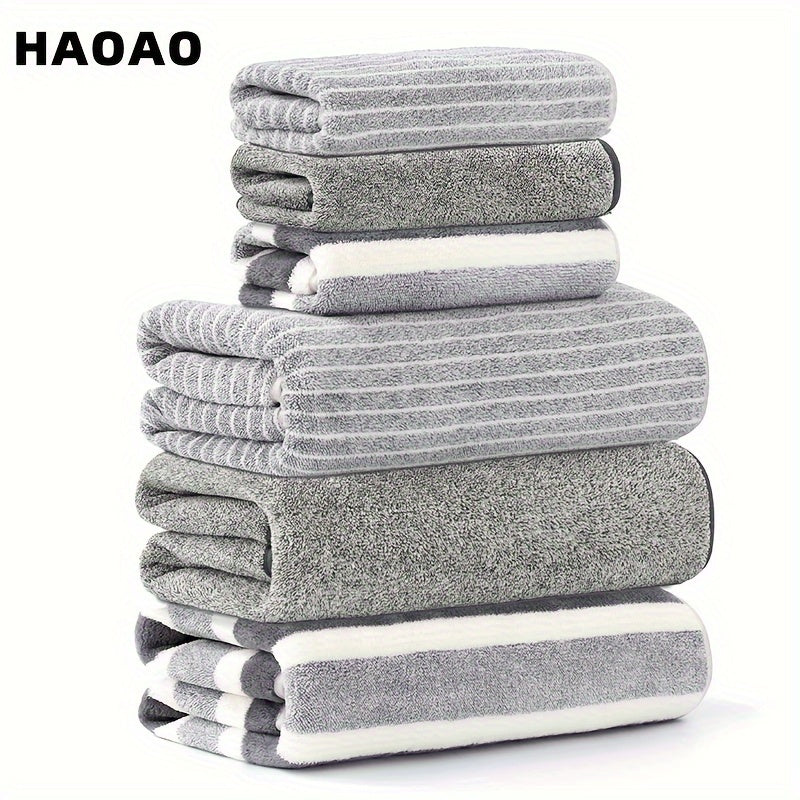 6-Piece Ultra-Soft Coral Fleece Towel Set with Bath and Hand Towels