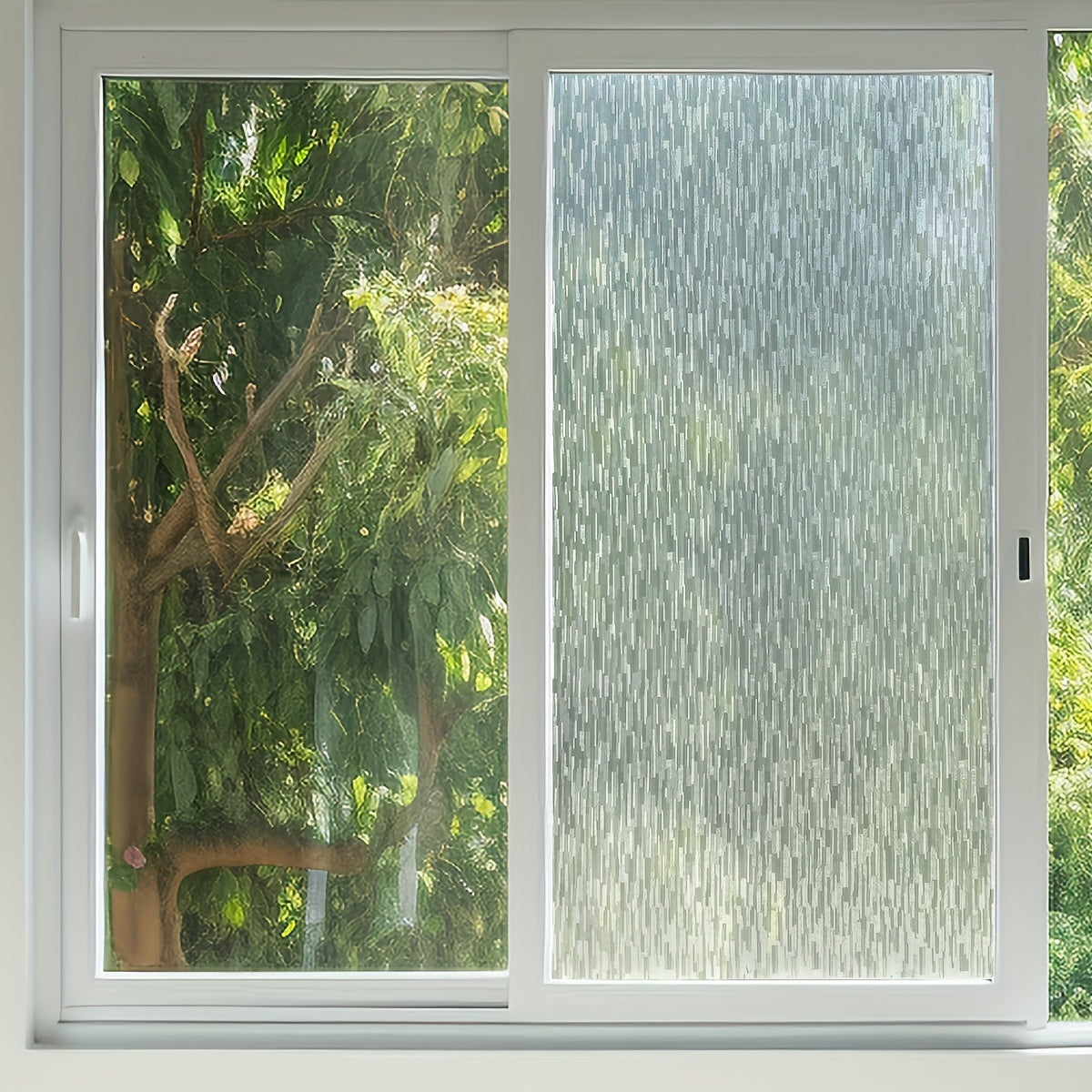 Frosted PVC Window Film 8mil Static Cling Privacy Light Blocking for Home Bathroom Kitchen
