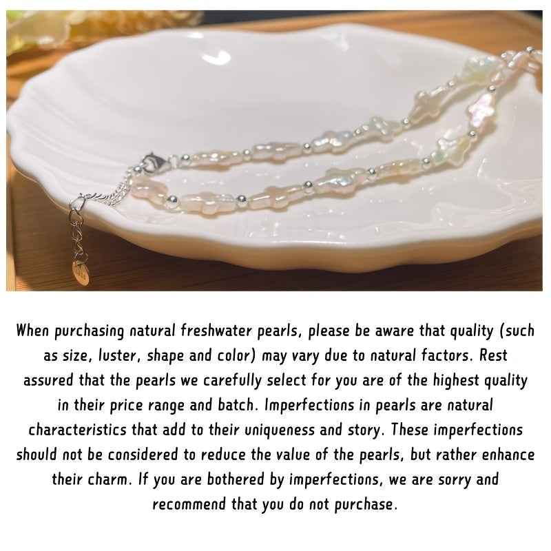 Silver Cross Pendant Necklace with Freshwater Baroque Pearl