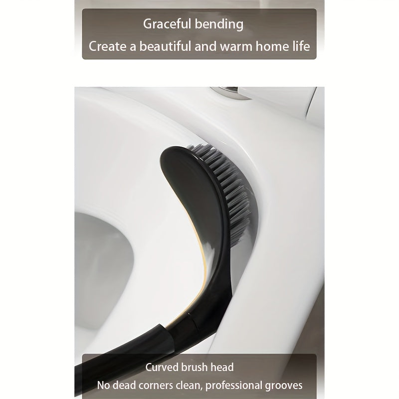 Swan-Shaped Toilet Brush Long Handle Non-Scratch Plastic Bathroom Cleaner