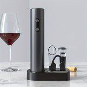 Electric Wine Opener Set with Foil Cutter and Vacuum Stopper for Wine Lovers