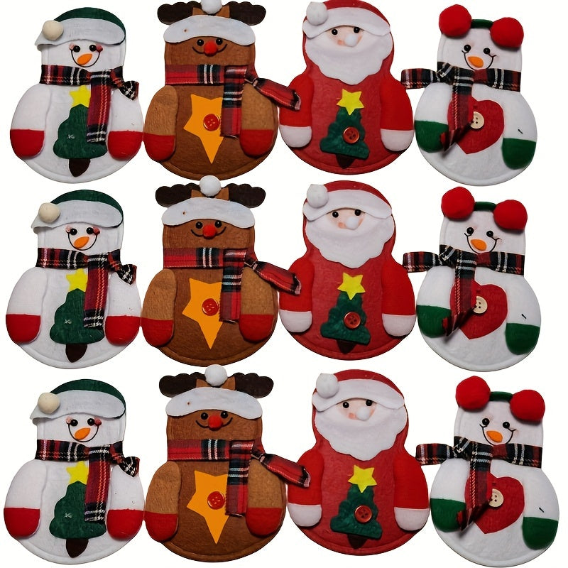 Set of 4/8/12 Christmas Tableware Decor Cutlery Holders for Holiday Party Decoration