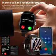 Large Silicone Smartwatch 4.65cm Wireless Calling Sports Tracker Compatible with iPhone Android