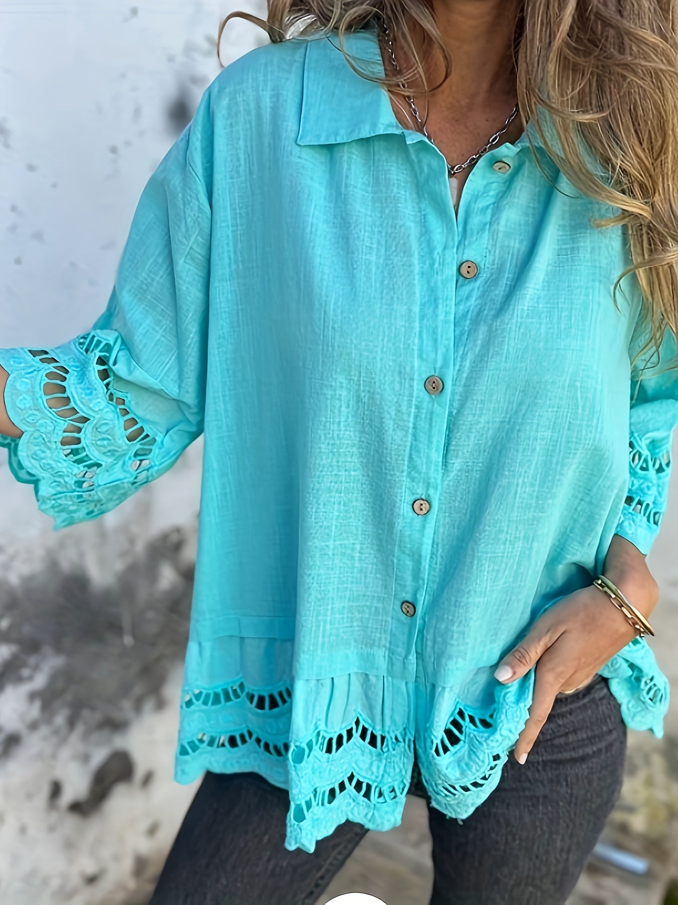 Women’s Short Sleeve Ruffle Shirt Cotton Casual Summer Top