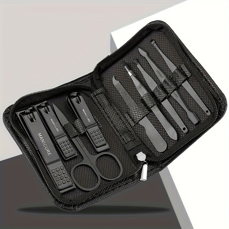 Luxury Stainless Steel Nail Clipper and Manicure Set with Travel Case 6/9 Pieces