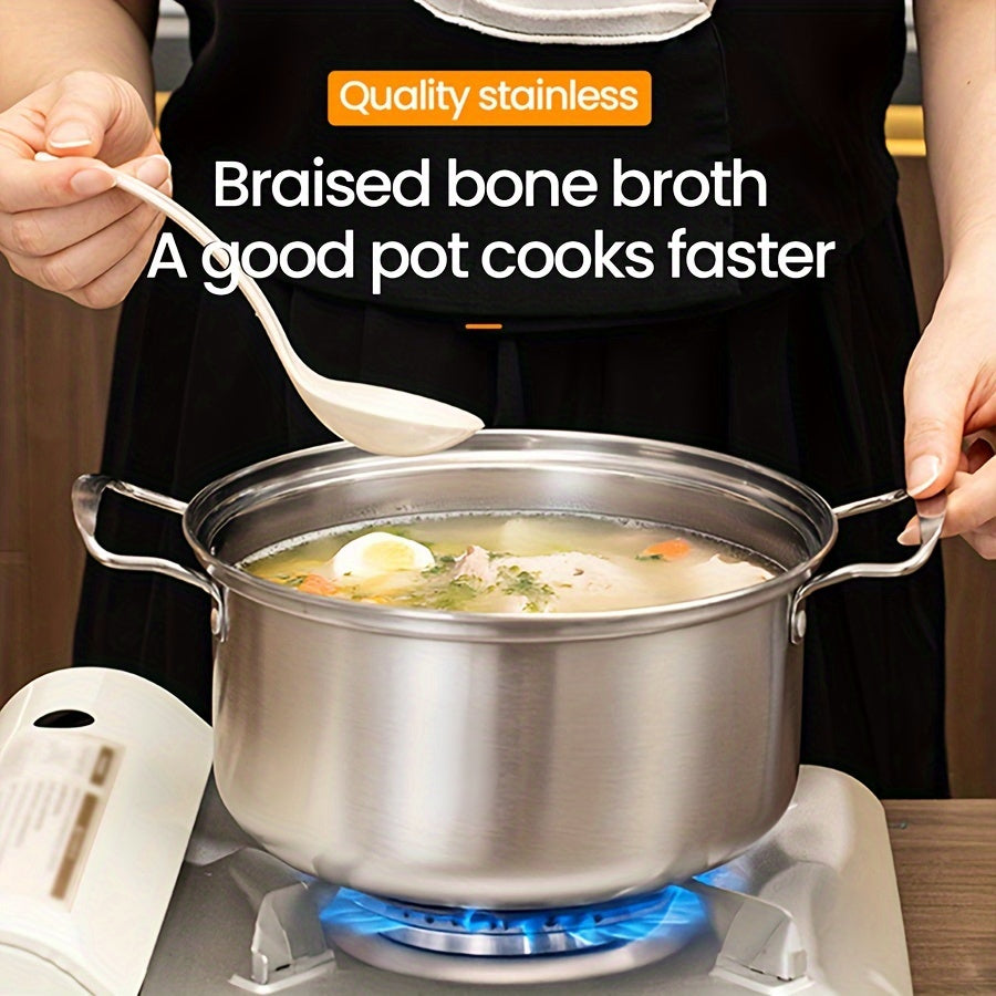 10 ta zanglamaydigan po'latdan yasalgan qozonlar to'plami, turli o'lchamlar, ikki tutqichli