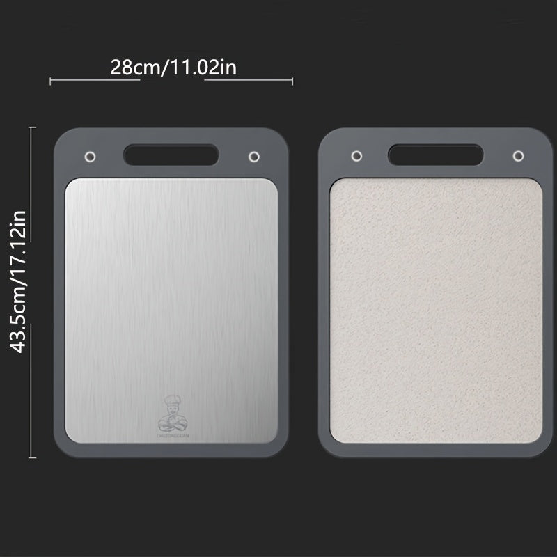 Double-Sided Stainless Steel Cutting Board Kitchen Chopping and Kneading Board