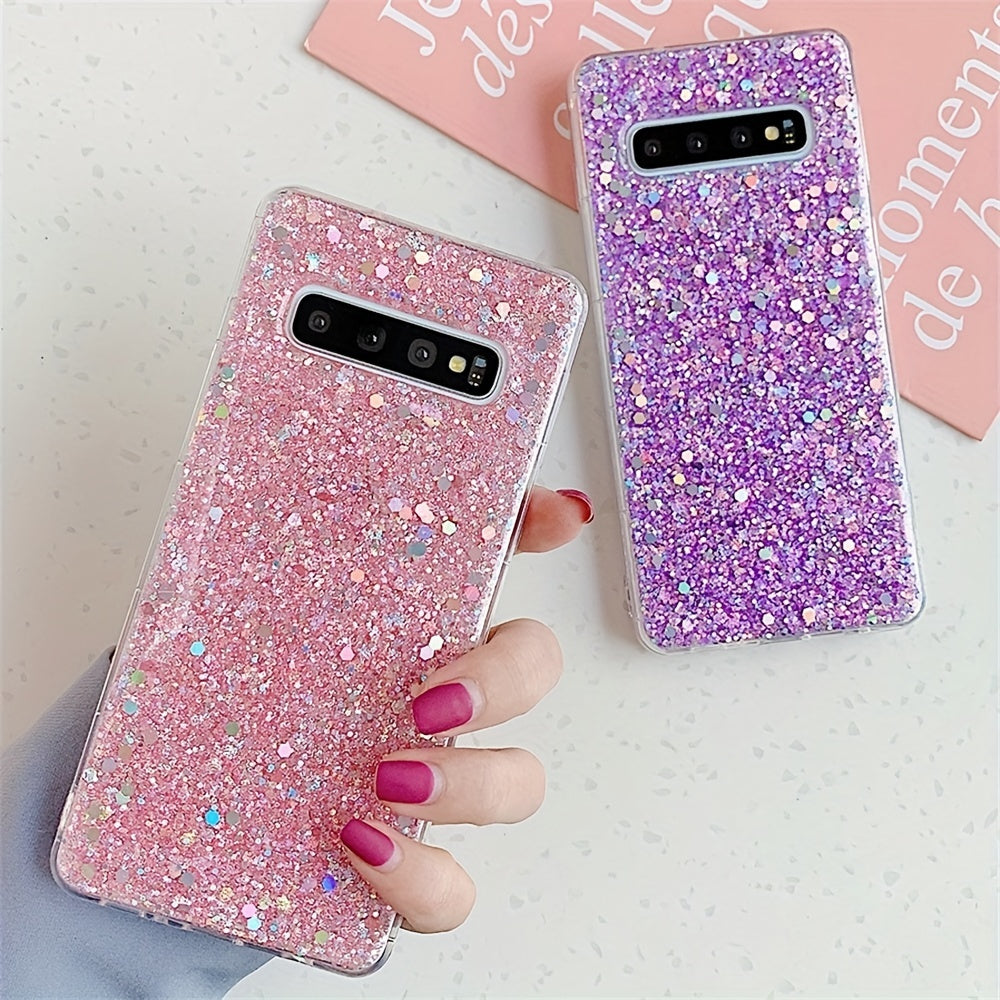 Colorful Glitter Sequined TPU Phone Case for Samsung Galaxy S10 S10 Plus Shockproof Drop Protection