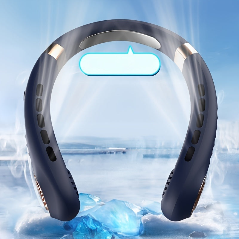 Bladeless Neck Fan Quiet Cooling USB Rechargeable 5-Speed Adjustable Outdoor Office