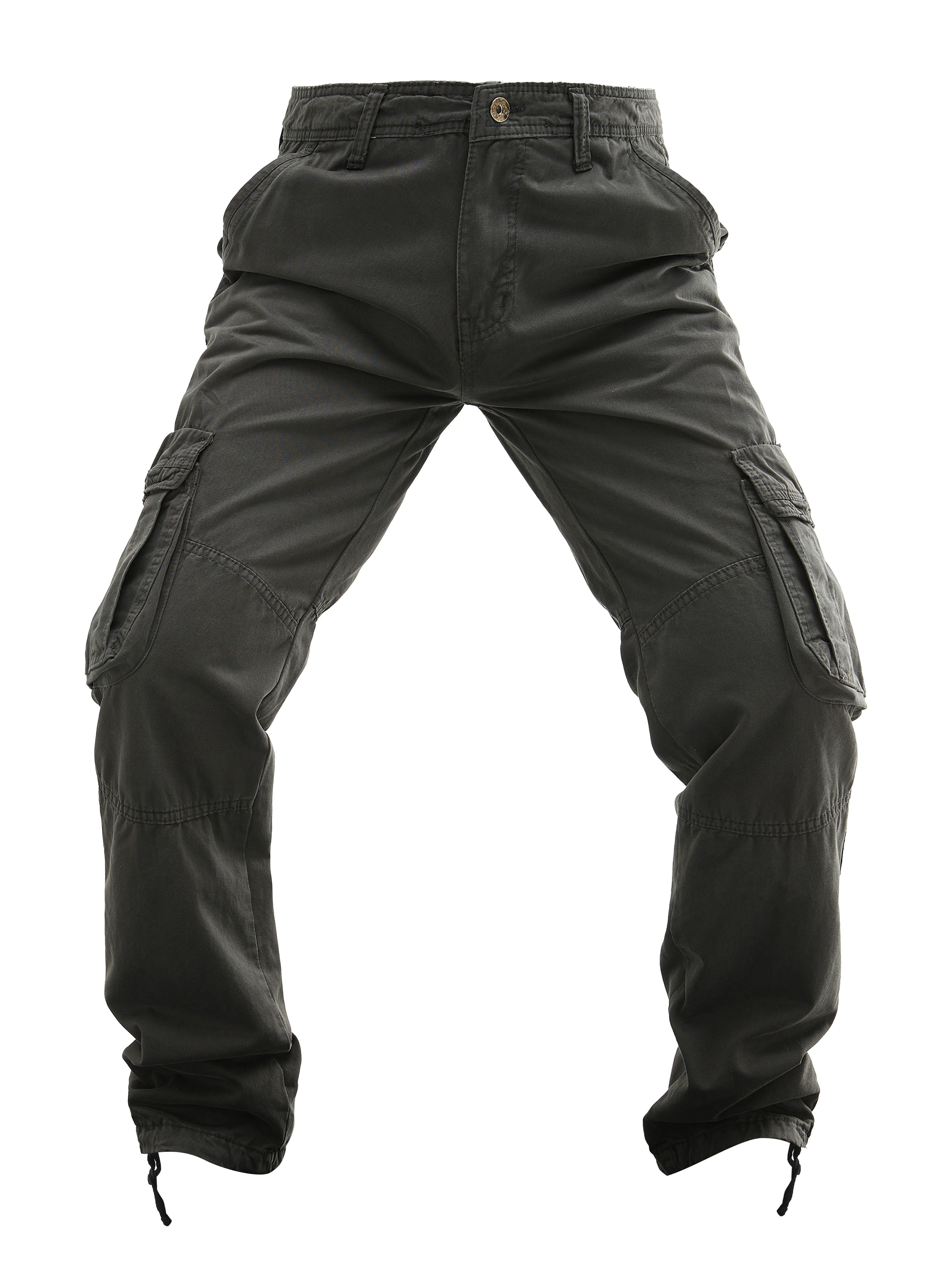 Men's Cotton Cargo Pants with Multiple Pockets Streetwear Style for Spring Autumn