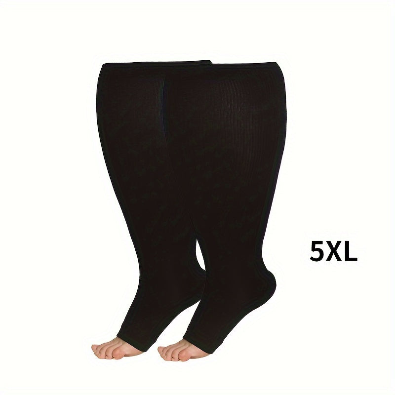 Plus Size Compression Socks for Men and Women Knee Length 20-30 mmHg Breathable Circulation