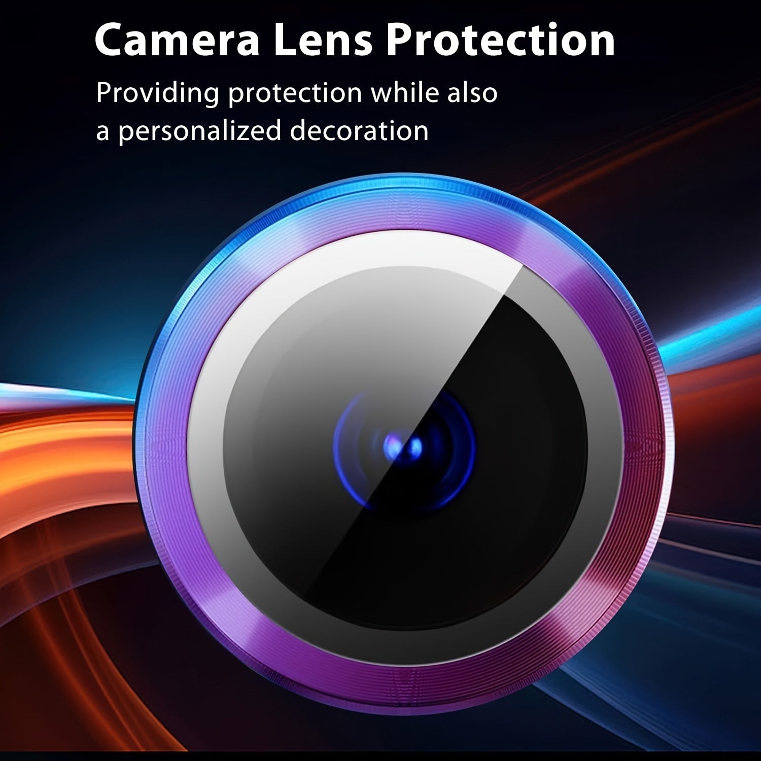 Tempered Glass Camera Lens Protector with Metal Ring for Xiaomi Redmi Note 13 Pro Plus