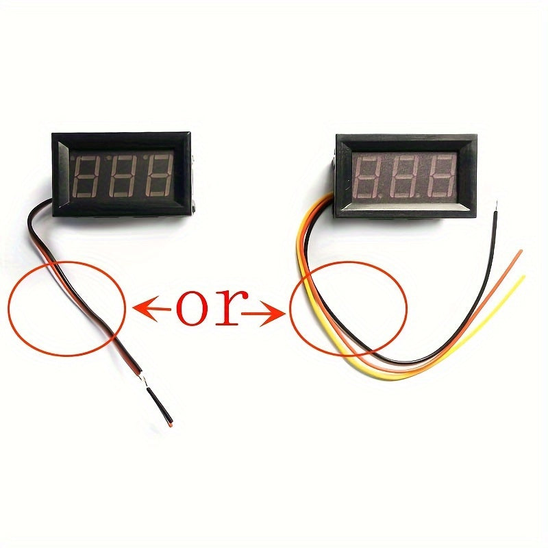 Digital Voltage Meter 4.5-30V LED Display Battery Motor Panel Mount Red Blue Green
