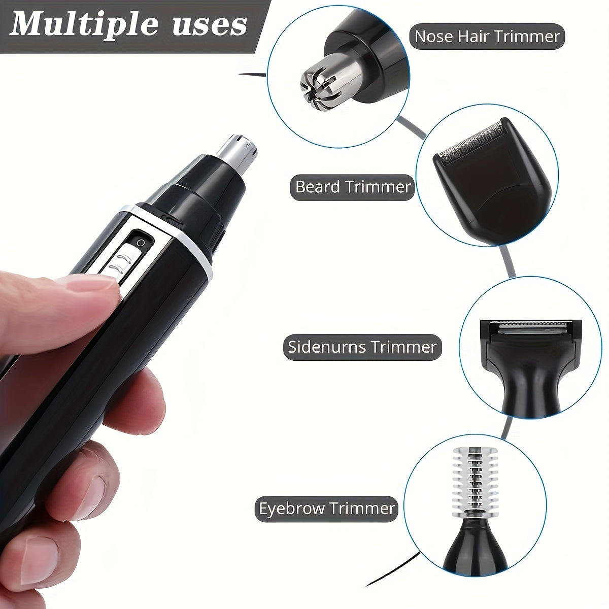 4-in-1 USB Rechargeable Electric Trimmer for Men and Women Nose Beard Eyebrow Shaving