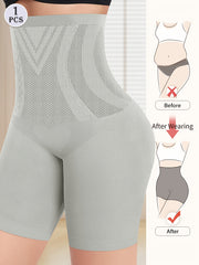 High-Waisted Tummy Control Shapewear for Women Seamless Butt Lifting Shorts Nylon Polyester Elastane Solid Color