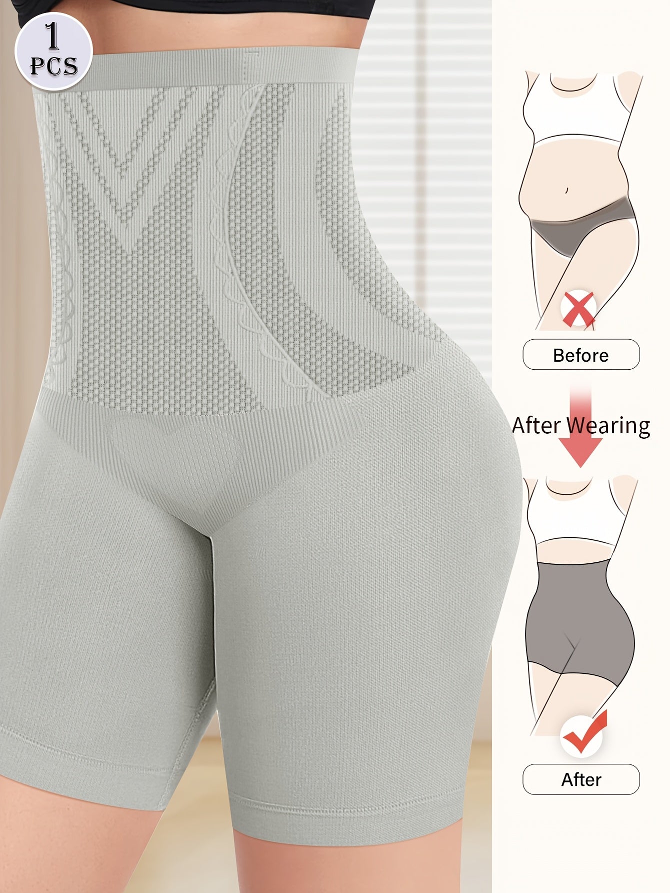 High-Waisted Tummy Control Shapewear for Women Seamless Butt Lifting Shorts Nylon Polyester Elastane Solid Color