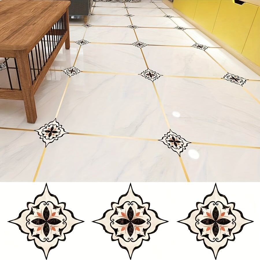 Ceramic Tile Stickers Set of 36 Floor PVC Tiles Wear-Resistant Durable
