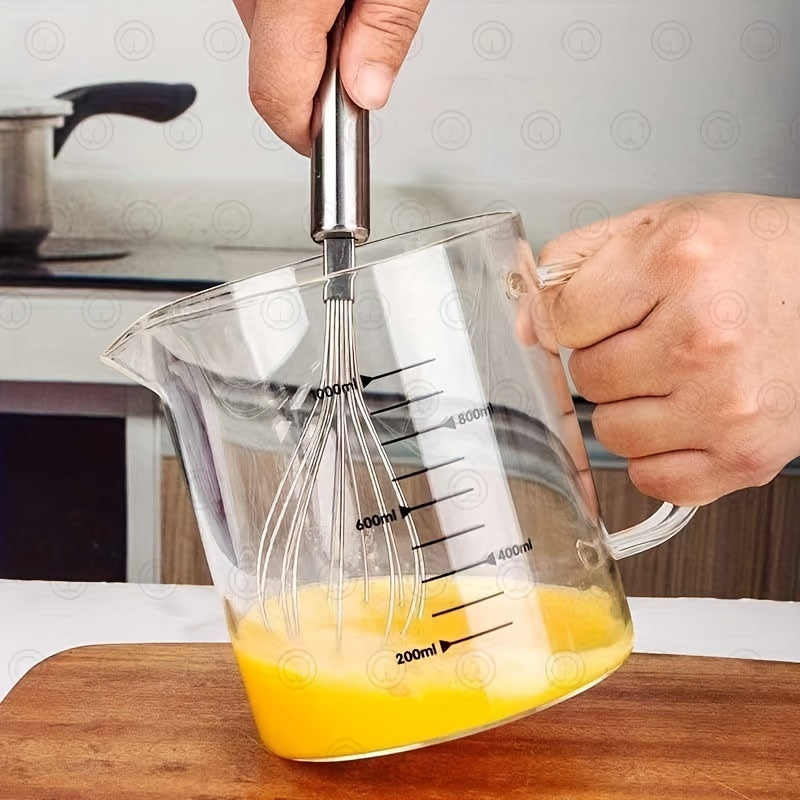 Juego de tazas medidoras de vidrio de borosilicato resistentes al calor, duraderas, para cocina y repostería 33.81oz