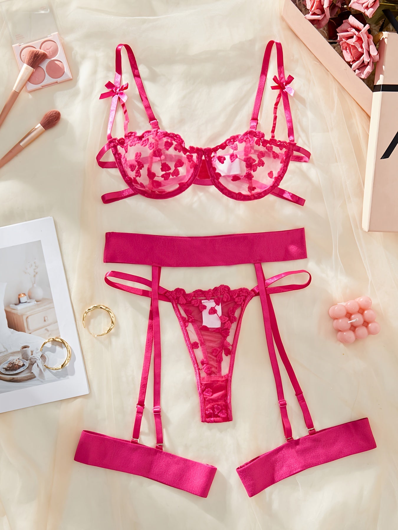 Women’s Lace Lingerie Set 2024 European and American Style Adjustable Bra and Panty