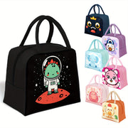 Animal Print Insulated Lunch Bag for School or Work Durable Spacious Carry Handle