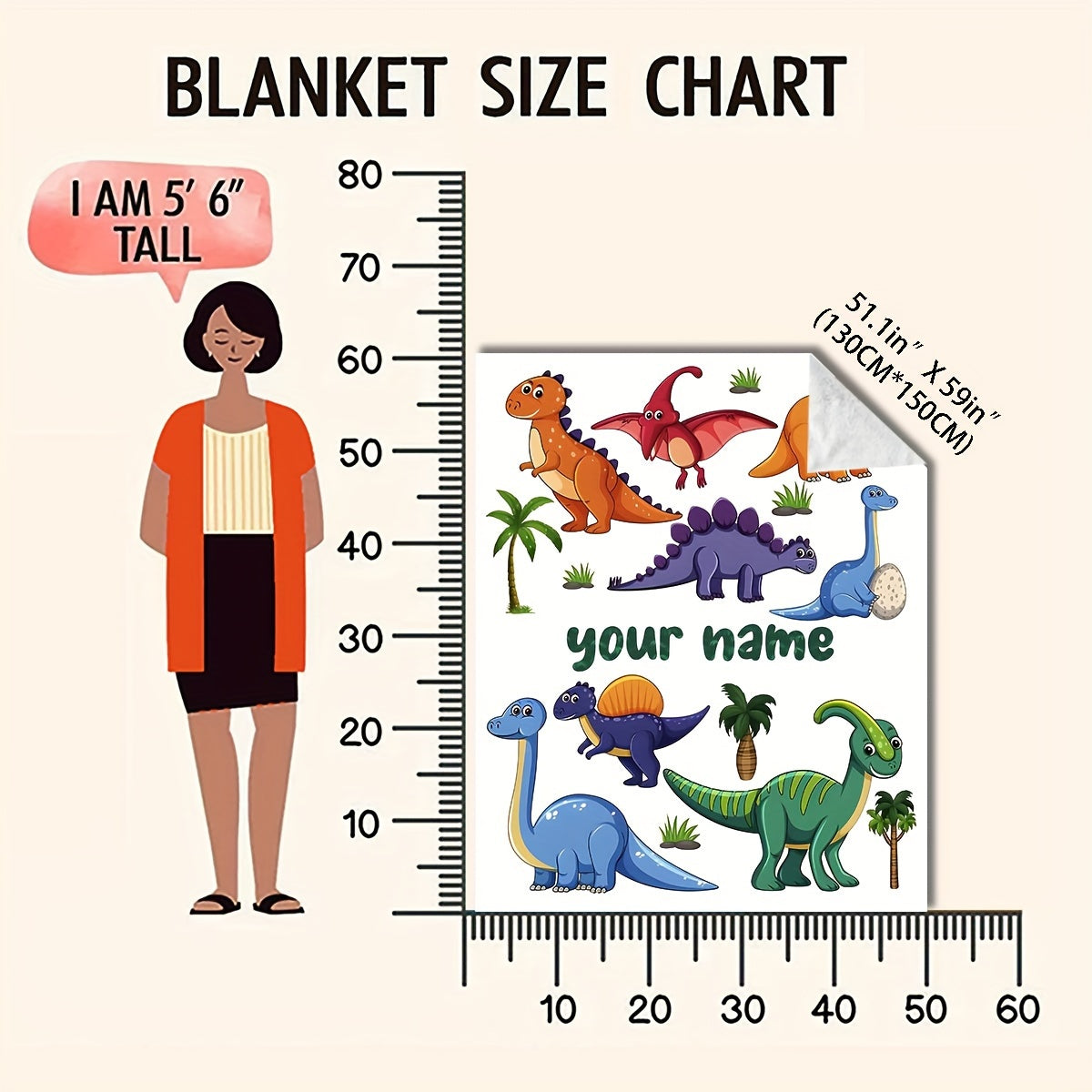 Dinosaur Cartoon Flannel Throw Blanket for All Seasons Soft Cozy Gift