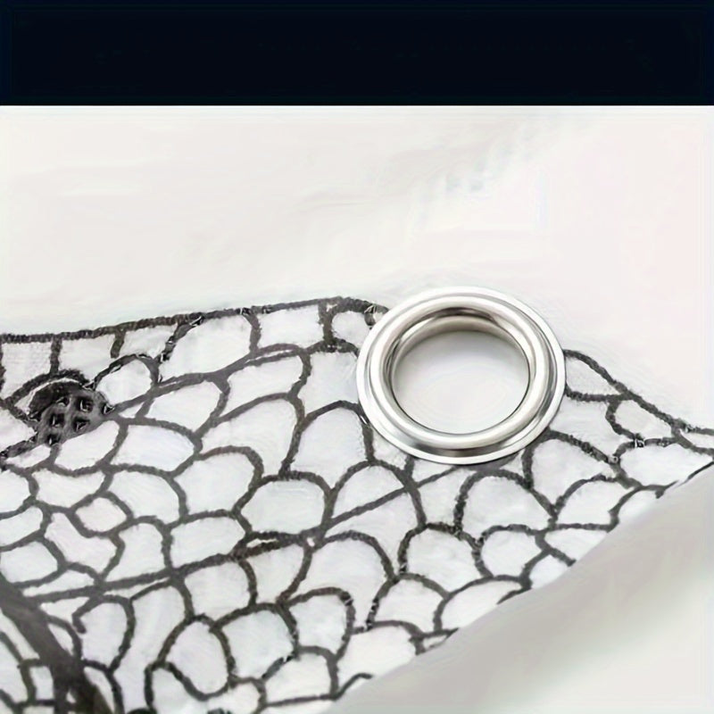 Autumn Leaves Water-Resistant PEVA Shower Curtain with Woven Leaf Pattern and Reinforced Grommets