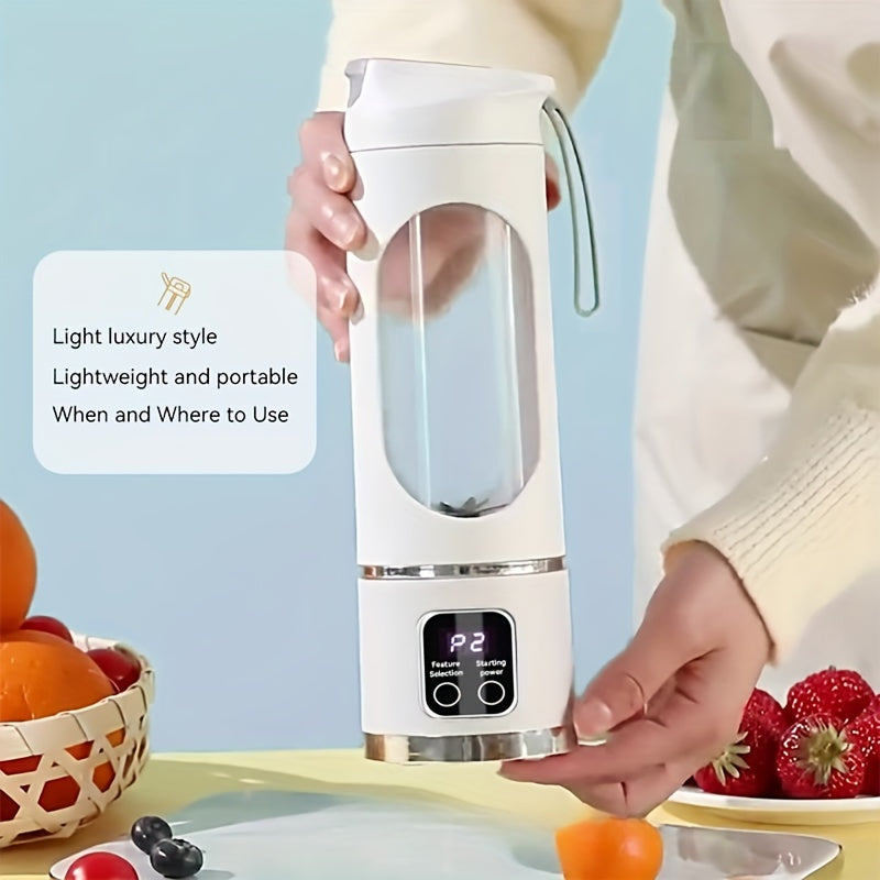 Portable Blender Juicer 15.22oz Rechargeable USB Smoothie Maker with Digital Display