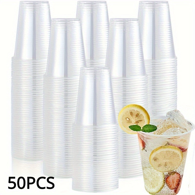 100 Pack 7 oz Clear Plastic Cups Disposable Recyclable Drinkware for Parties and Events