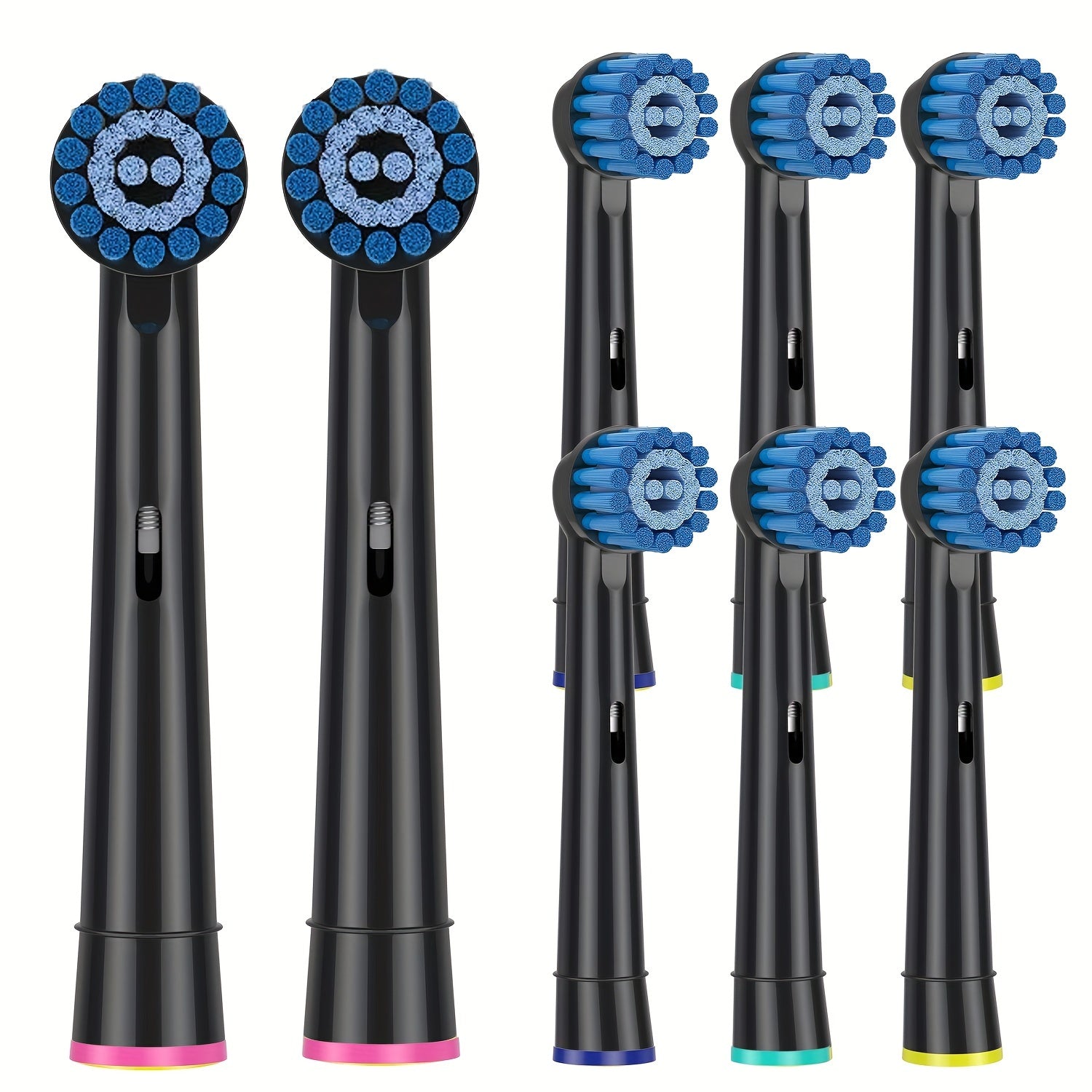 Cabezas de cepillo de repuesto con cerdas suaves y sensibles para cepillo de dientes eléctrico, negro, paquete de 8