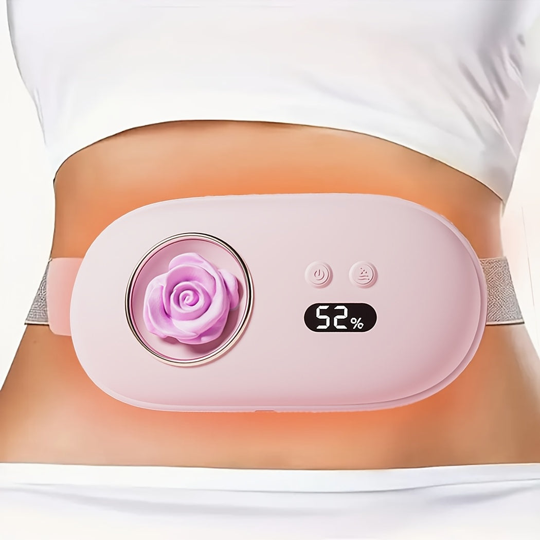 USB orqali zaryadlanadigan portativ bachadonni isitish kamar, o'lchami sozlanadigan, yengil, gullar hidi. Ayol do'stlar uchun mukammal sovg'a.