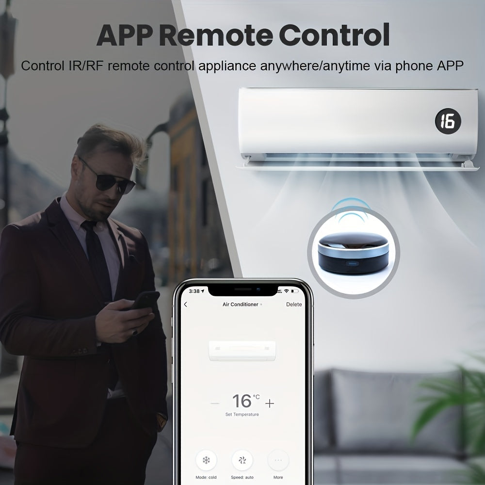 Universal Remote Control WiFi IR RF App Voice Compatible with Smart Home Devices Tabletop USB Powered