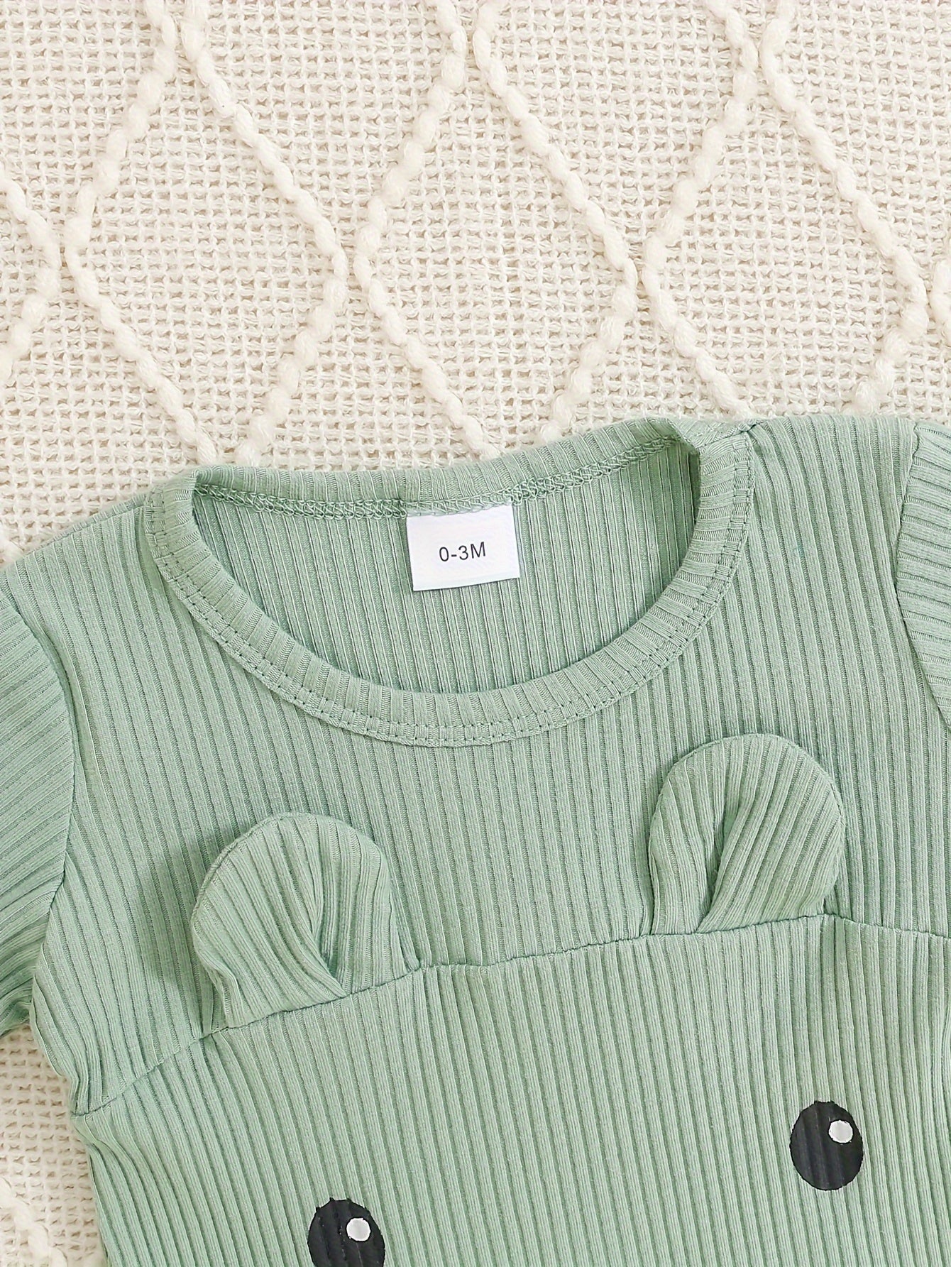 Children's Cotton Jumpsuit with 3D Bear Design and Cozy Hat for Boys