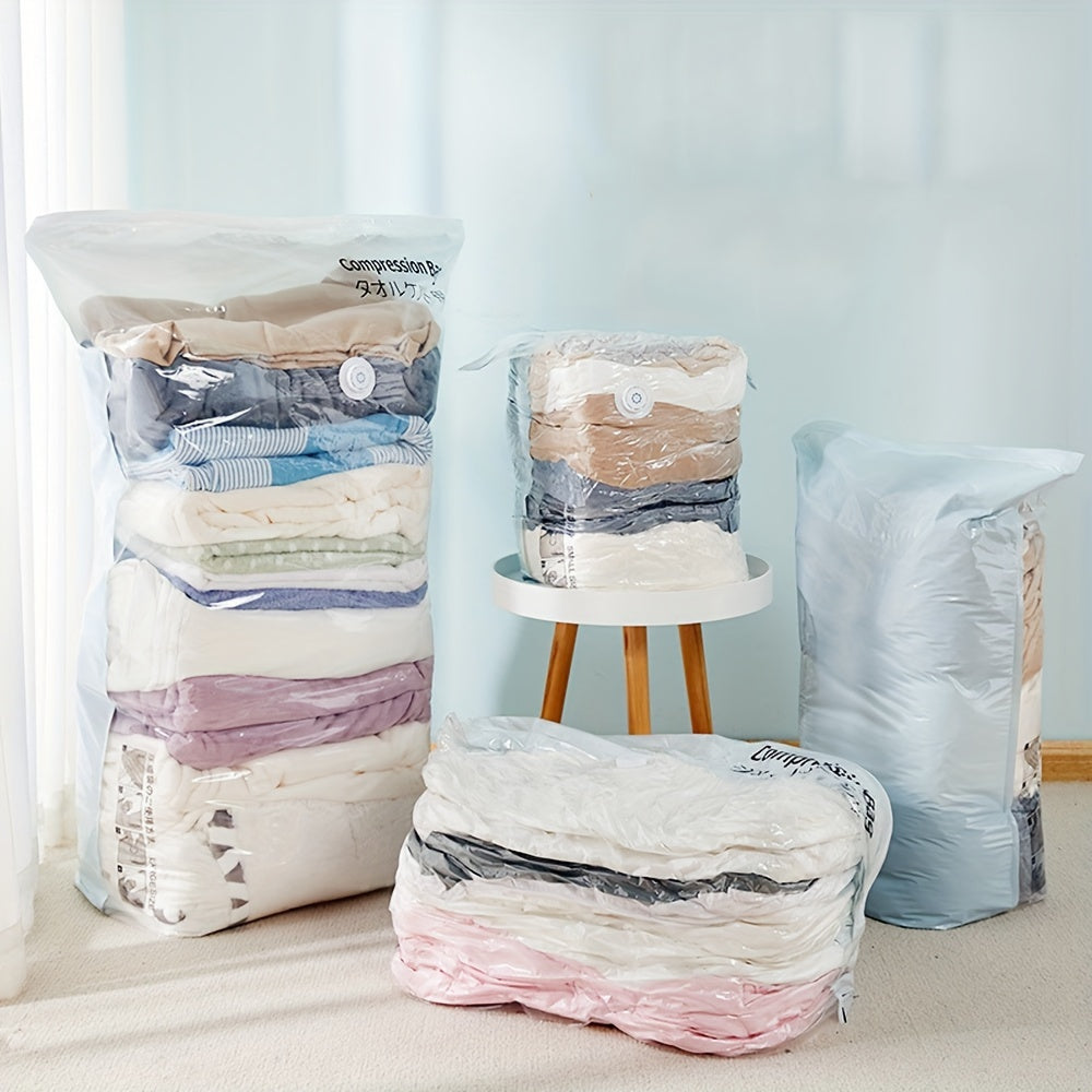 Set of 4 Reusable Vacuum Storage Bags for Clothes and Bedding Space Saving Organizer