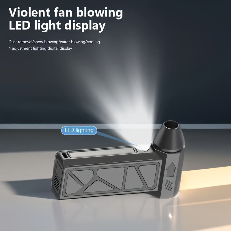 Multi-Function Portable Fan with USB Rechargeable Turbo Mode and Built-in Light