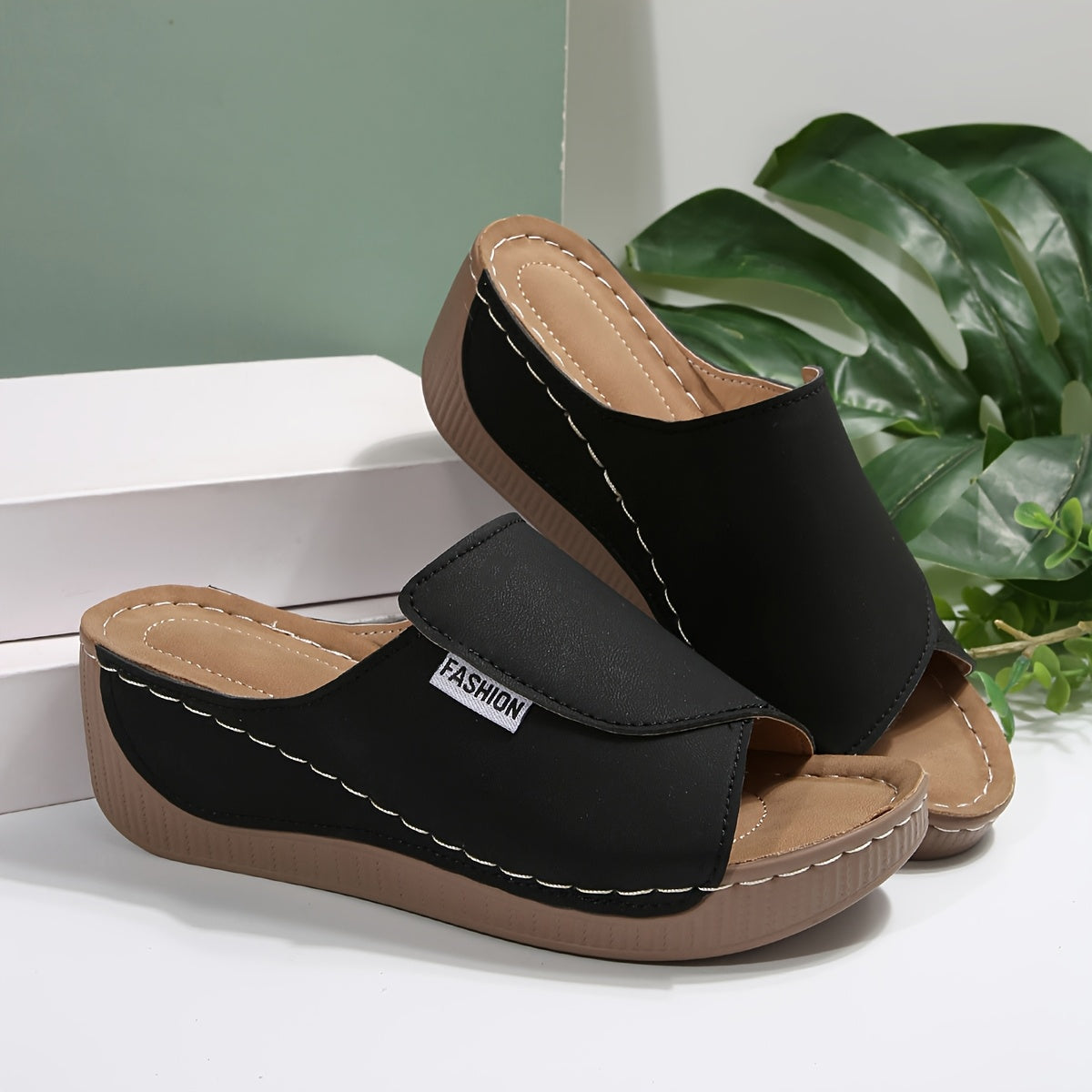 Женские повседневные тапочки с толстой подошвой и рыбьим ртом, серые, удобная обувь