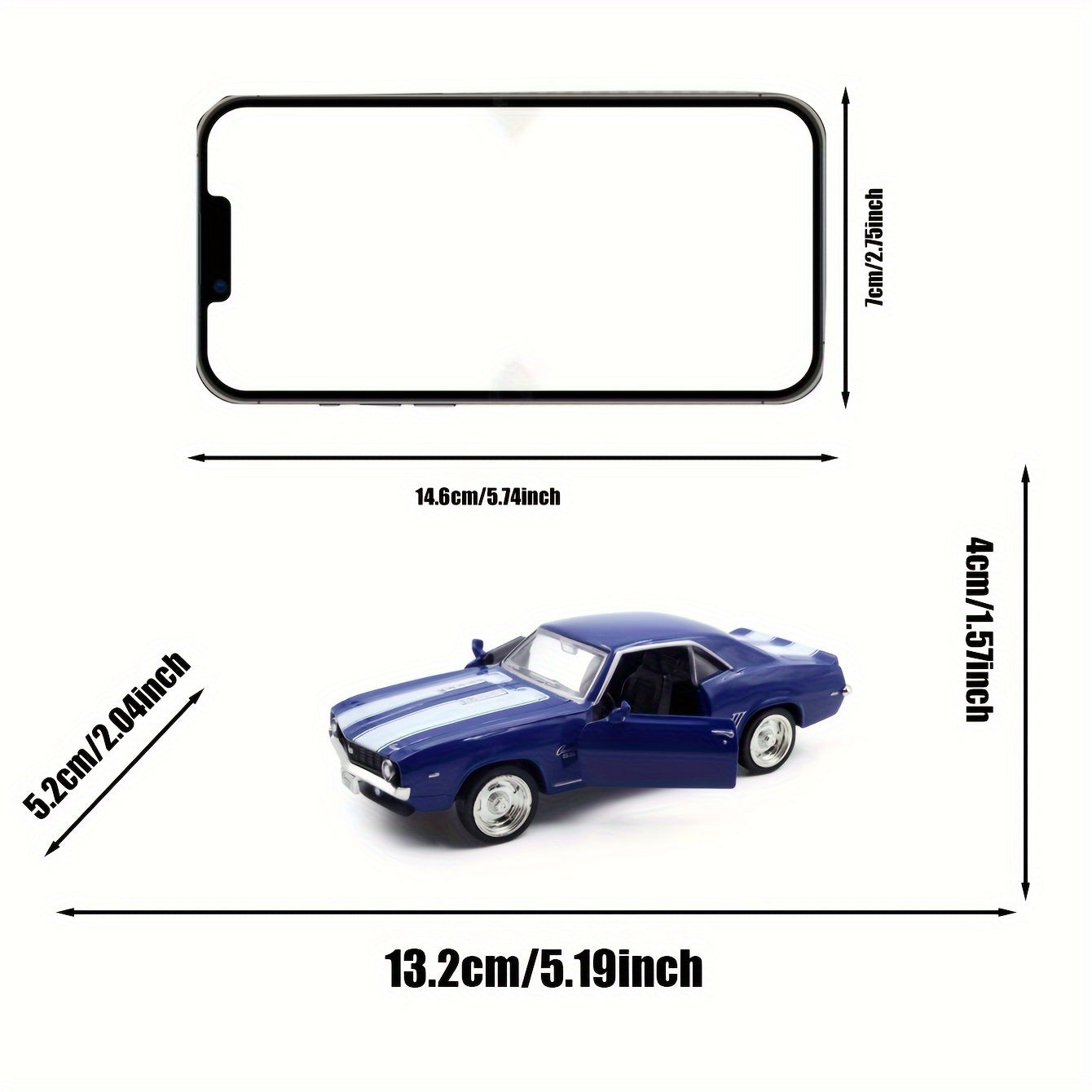 Kids Toy Car 1:36 Scale Alloy Pull-Back Double Door Red Black