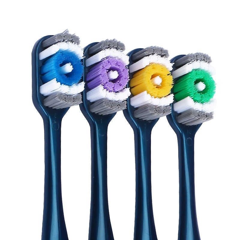 Set of 6 Adult Hard Nylon Bristle Travel Toothbrushes Lightweight