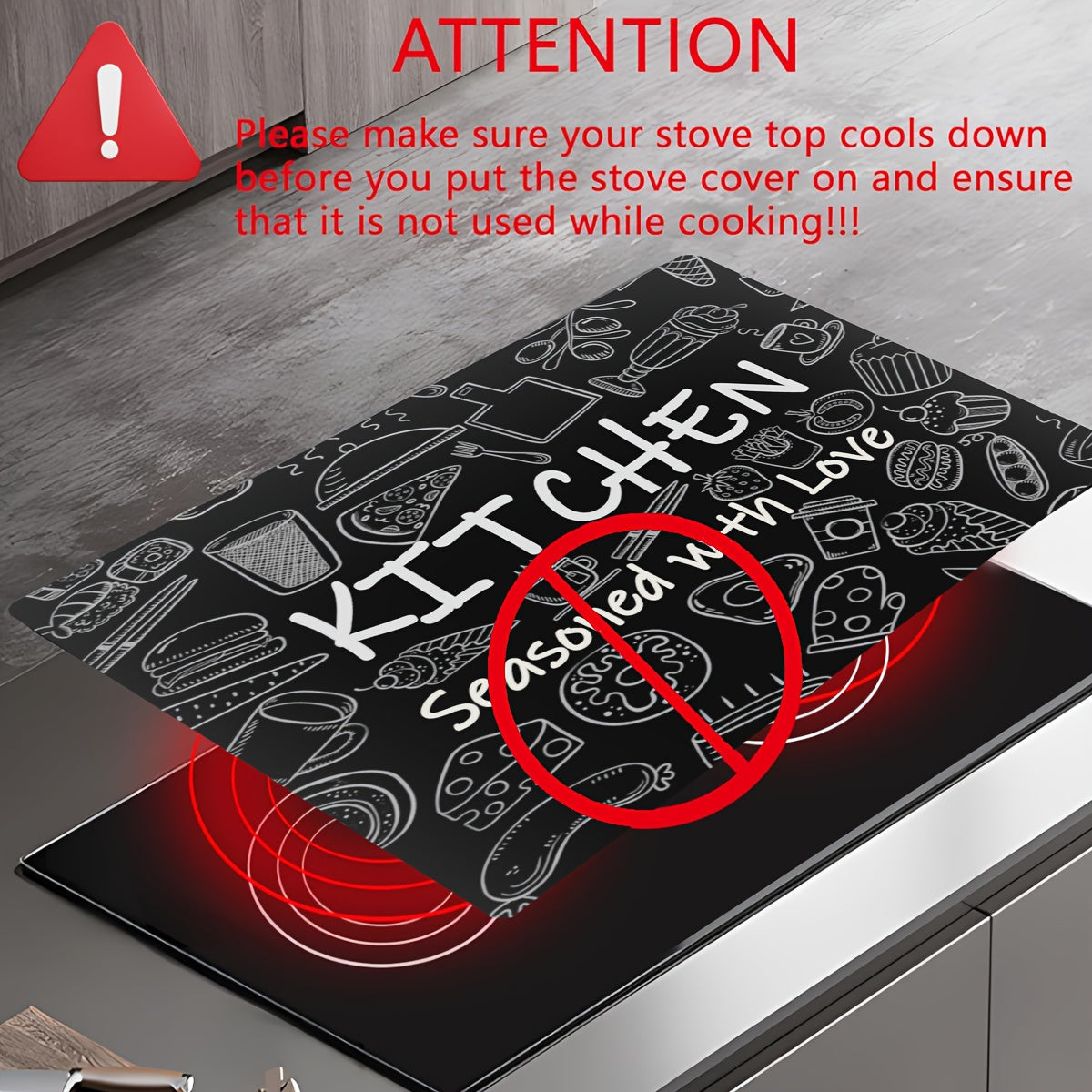 Diatom Mud Kitchen Countertop Protector Mat Food Print Extra Large 72x52cm