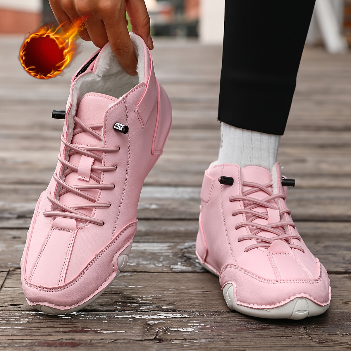 Women’s Winter Ankle Boots Leather Slip-Resistant Rubber Sole Cushioned Insole