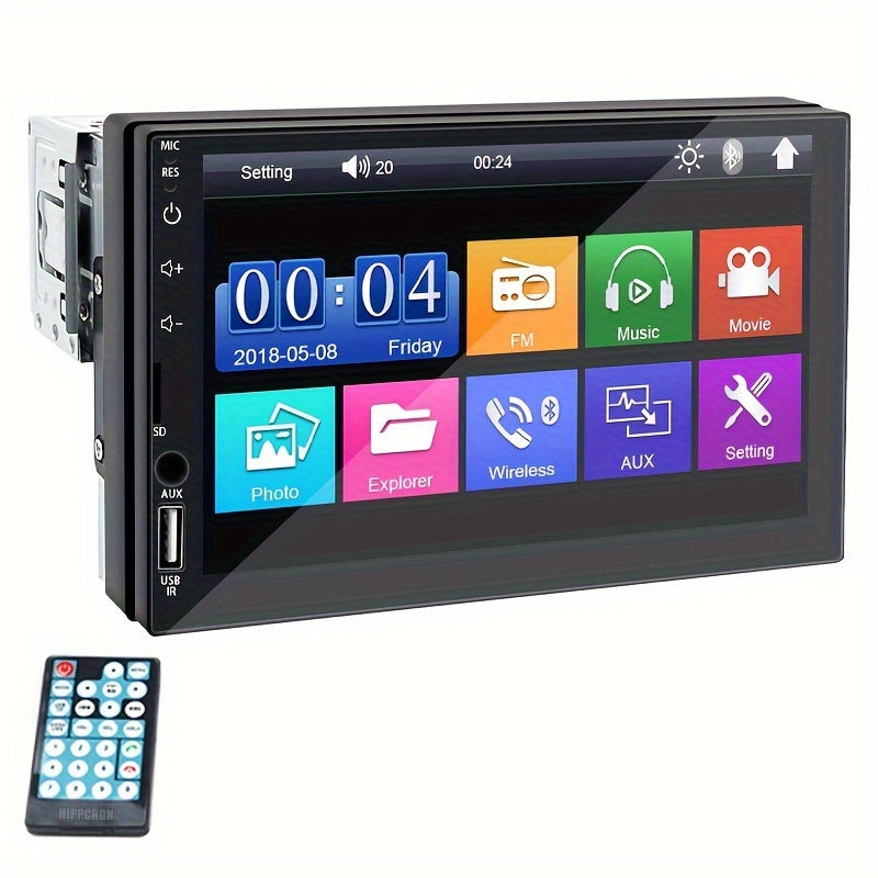 17.78 sm HD ekranli Yagona DIN Avtomobil MP5 Radio O'yinchisi, Radio Qutisi Yuqori Qism O'rnatish Dizayni, MirrorLink, AUX, USB Ulanishlari, SD Kart Qo'llab-quvvatlash, Ixtiyoriy Orqaga Qarash Kamerasi va Rulni Boshqarish