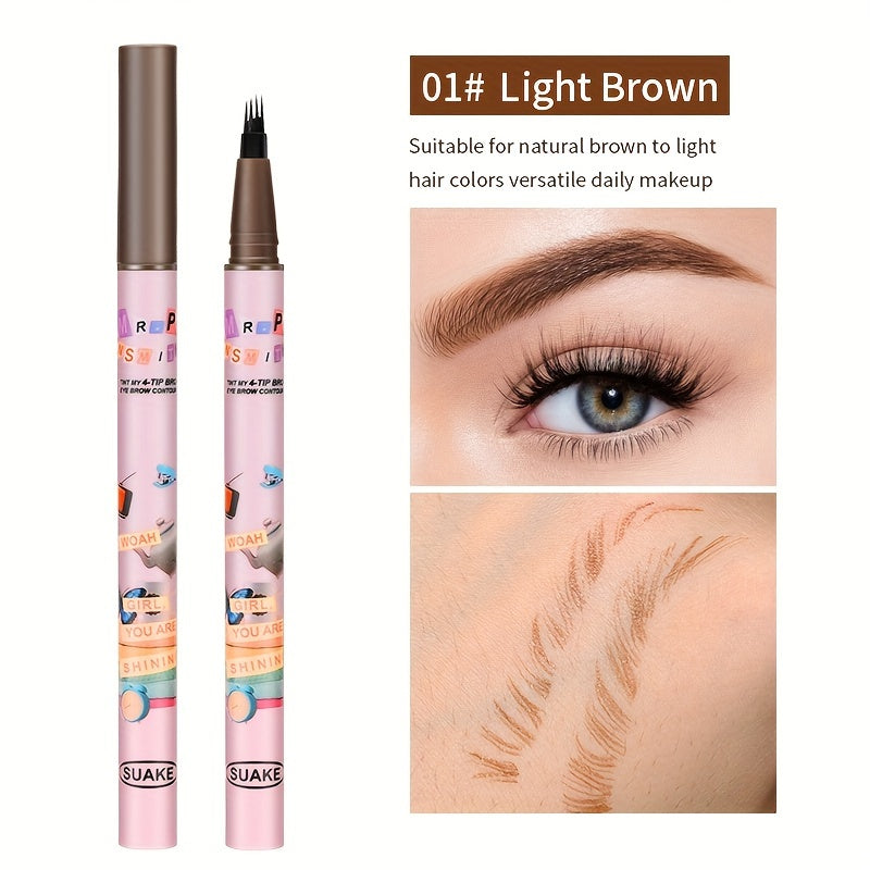 Lápiz de cejas impermeable para mujer 0.6mm marrón rosa punta fina duradera